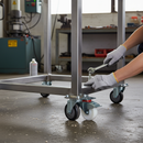 125mm Braked Swivel Plate Castor with Heavy Duty White Nylon Wheel