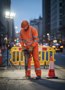Professional Hi-Visibility Quarter Zip Sweatshirt with Anti-Pill Fleece, Retro-Reflective Tape, and EN ISO Certifications