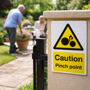 Caution Pinch Point Safety Signs – 1mm Rigid Plastic & Self-Adhesive Vinyl – Indoor/Outdoor Use