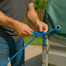 10mm Blue Polypropylene Draw Cord Rope 500m – Strong 3-Strand Twisted Cable Pulling Rope on Wooden Drum for Telecoms, Industrial, Agricultural & More