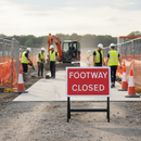Premium Footway Closed Sign with RA1-Grade Reflective Face, 600x450mm - Quick Fit Compatibility for Pedestrian Safety