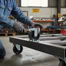 150mm Heavy Duty Braked Swivel Plate Castor with Cast Iron Centre