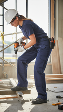 Premium Ladies Polycotton Trousers with Elastic Waistband, Multiple Pockets, and Durable Construction