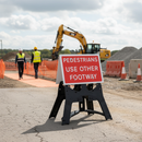 Premium Pedestrians Use Other Footway Sign 600x450mm - Highly Reflective with QuickFit Frame for Easy Message Change