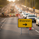 Premium Diversion Right Traffic Sign 2702 - 1050x750mm for Road Safety and Traffic Management