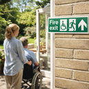 Fire Exit Sign – Disabled Symbol & Arrow – Safety Signage – Indoor/Outdoor