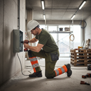 Premium Safe Trousers with Kneepad Pockets - Moss Green/Hi-Vis Orange