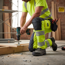 High-Visibility Industrial Trousers with Kneepad Pockets - Hi-Vis Yellow/Dark Navy