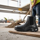 Premium Heavy Duty Safety Boot with Water-Resistant Upper, Slip-On Design, Shock-Absorbing Insole, and Durable Sole for Construction and Industrial Use