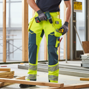High-Performance Safe Trousers with Holster Pockets - Hi-Vis Yellow/Dark Petroleum