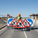 Premium Temporary Metal Sign Package for Road Works - Heavy Duty Design with BS8442 Compliance and Corrosion-Resistant Finish