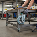 160mm Heavy Duty Braked Swivel Plate Castor with Grey Elastic Tyre