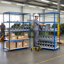 Heavy Duty Industrial Shelving - 2440mm High - 200kg Capacity - Melamine - Blue
