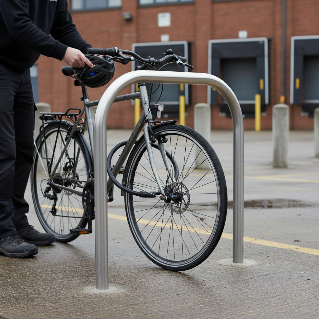 Premium Stainless Steel Bicycle Parking Rack - Heavy Duty Bike Stand w