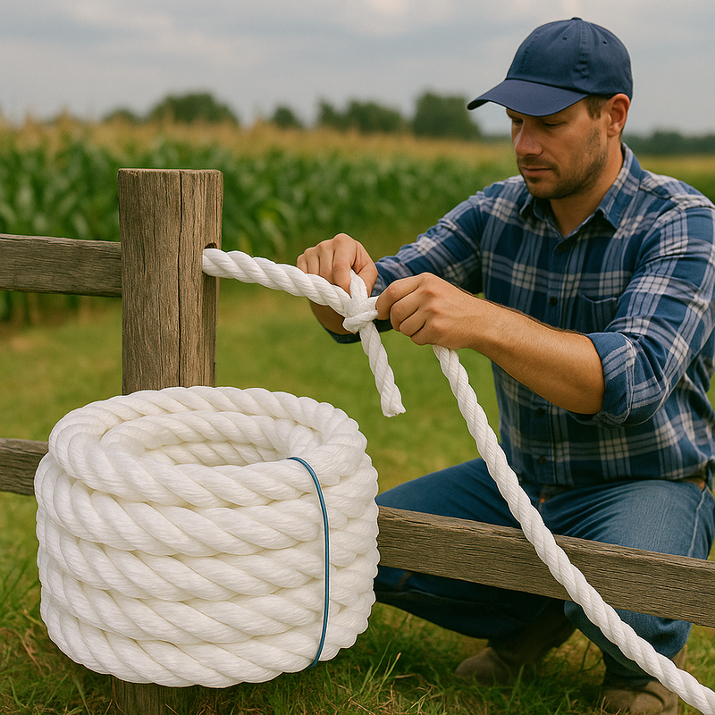 18mm White Polypropylene Rope 3 Strand - 30m Weatherproof Coil