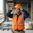 Premium Safety Helmet with Micro Peak and Ratchet Adjustment - Vented, Orange