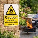 Caution Risk Of Fire Safety Sign – 1mm Rigid Plastic – Indoor/Outdoor Use