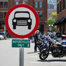 Professional Circular Regulatory Sign for Motorcycles Only - Diameter 619.1 R2/RA2 Available in Multiple Sizes