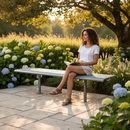 Premium Outdoor Steel Bench - Heavy Duty Comfortable Seating for Public Spaces, Parks, and Playgrounds