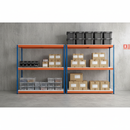Heavy Duty Industrial Shelving - 1677mm High - 400kg Capacity - Melamine - Blue & Orange