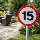 15mph Reflective Traffic Sign (Class RA1) – 600mm Diameter – 3mm Aluminium Composite – Outdoor Use