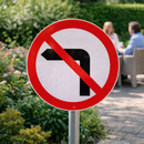 No Left Turn Reflective Traffic Sign (Class RA1) – 600mm Diameter – 3mm Aluminium Composite – Outdoor Use