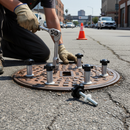 Professional Replacement Bolt Set for Manhole Safety Equipment – Includes Aluminium Pins and Clamping Knobs