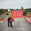 High-Performance Wait Here Signage for Traffic Control - 1050x750mm Durable Design