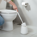 Premium White Toilet Brush and Holder Set - Stylish and Functional Bathroom Accessory