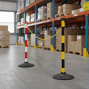 Professional Post and Chain Support System - Versatile Colors for Crowd Control and Area Segregation