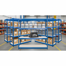 5x Heavy Duty Industrial Shelving - 1980mm High - 400kg Capacity - Melamine - Blue