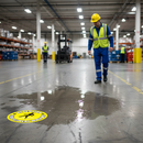 Premium Slip-Resistant Wet Floor Sign - High Visibility Self-Adhesive Warning for Safety in Workplaces