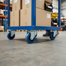 125mm Heavy Duty Fixed Plate Castor with Blue Elastic Nylon Centre