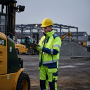 Premium High-Visibility Softshell Jacket - Lightweight, Waterproof, Windproof with Removable Hood and EN ISO 20471 Certification