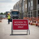 Premium Access to Frontages Only Road Sign - Heavy Duty Metal Construction, 1050x750mm Size with Engineer Grade Retroreflective Face