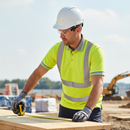 Premium High-Visibility Short Sleeved Polo Shirt with Reflective Tape for Safety in Construction and Warehousing