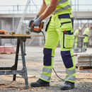 Premium Hi-Vis Yellow/Navy Blue Trousers with 4-Way Stretch and Holster Pockets for Enhanced Durability and Comfort