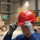 Lightweight Professional Safety Helmet with Mid Peak Design and Vented Features | Red