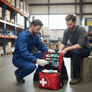Premium Red Zipped First Aid Kit Bag - Compact Size with Essential Supplies - High-Quality Professional Grade for Industrial and Commercial Applica...