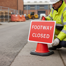 Premium Footway Closed Cone Sign for Pedestrian Safety - Lightweight, Scratch Resistant, and Easy to Store