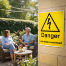 Danger Live Wires Overhead Safety Signs – 1mm Rigid Plastic & Vinyl – Indoor/Outdoor Use