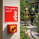 Fire Fighter Switch Sign – 150mm x 150mm – Rigid Plastic – Indoor/Outdoor Use