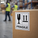 Fragile Glass This Way Up Labels – 75mm x 100mm – Self Adhesive Vinyl – Indoor Use