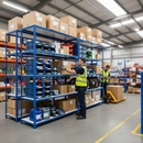 Premium Industrial Shelving Unit - 2440mm High - 200kg Capacity - Melamine - Blue Finish