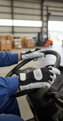 Premium Drivers Glove with Velcro Cuff, Soft Grain Leather and Knitted Cotton Back for Enhanced Comfort and Durability
