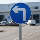 High-Performance Left Ahead Only Sign for T-Junctions - Durable Reflective Material on Composite Backing