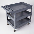 3-Tray Plastic Service Trolley – 225kg capacity, 70mm deep trays (view 2)