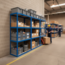 Heavy Duty Industrial Shelving - 1600mm High - 200/280kg Load Capacity - Blue Finish