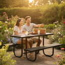 Premium Heavy Duty Picnic Bench 1.8m - Full Metal Construction with Galvanized Steel for Durability and Weather Resistance