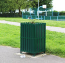 Galvanised Steel Square Litter Bin 112L